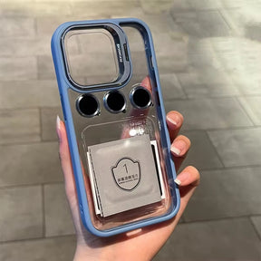 Premium Transparent Frame Case with Camera Lens Protector – Shockproof & Stylish