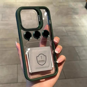 Premium Transparent Frame Case with Camera Lens Protector – Shockproof & Stylish