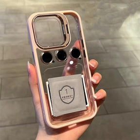Premium Transparent Frame Case with Camera Lens Protector – Shockproof & Stylish