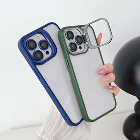 Premium Transparent Frame Case with Camera Lens Protector – Shockproof & Stylish