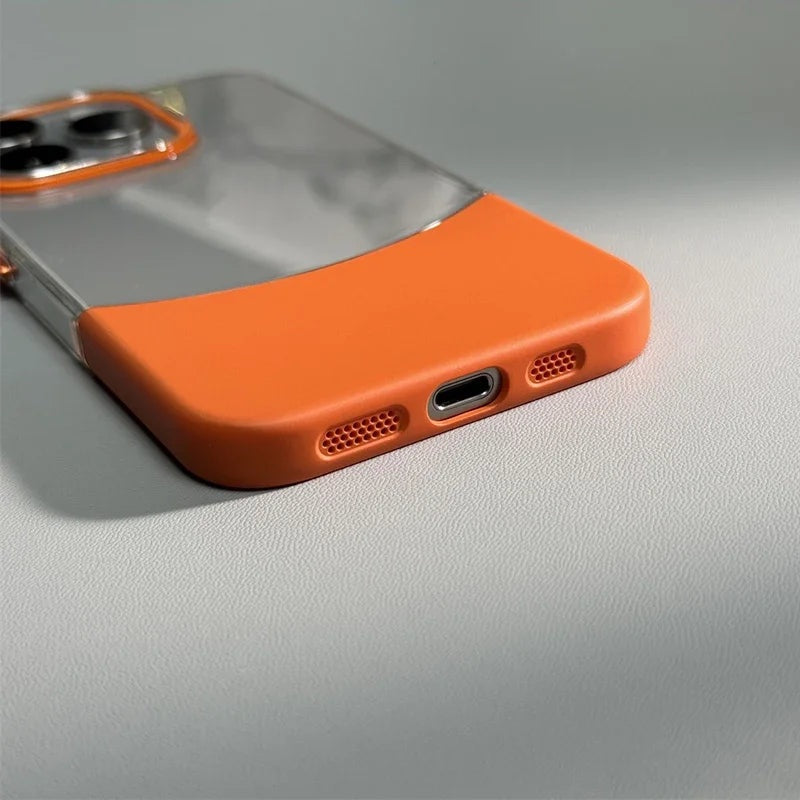 Outdo Splicing Dual Color Case with Metal Buttons