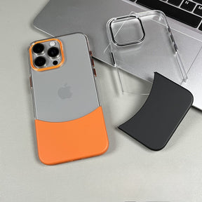 Outdo Splicing Dual Color Case with Metal Buttons